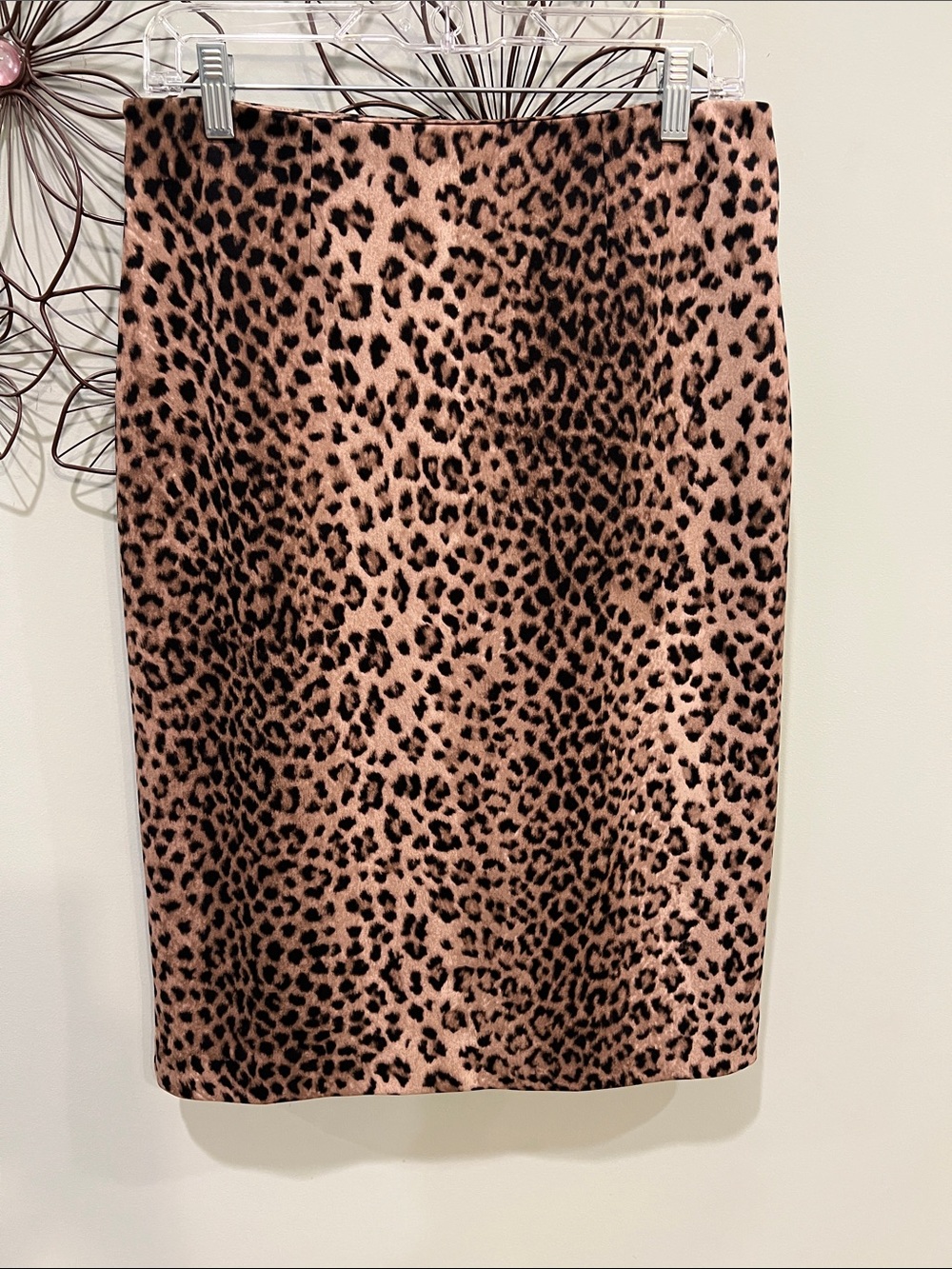 Nicole Miller Leopard-Print Pencil Skirt in Brown and Black